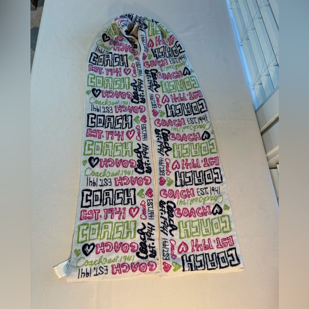 Coach 1941 Multicolor Logo Scarf designer knit